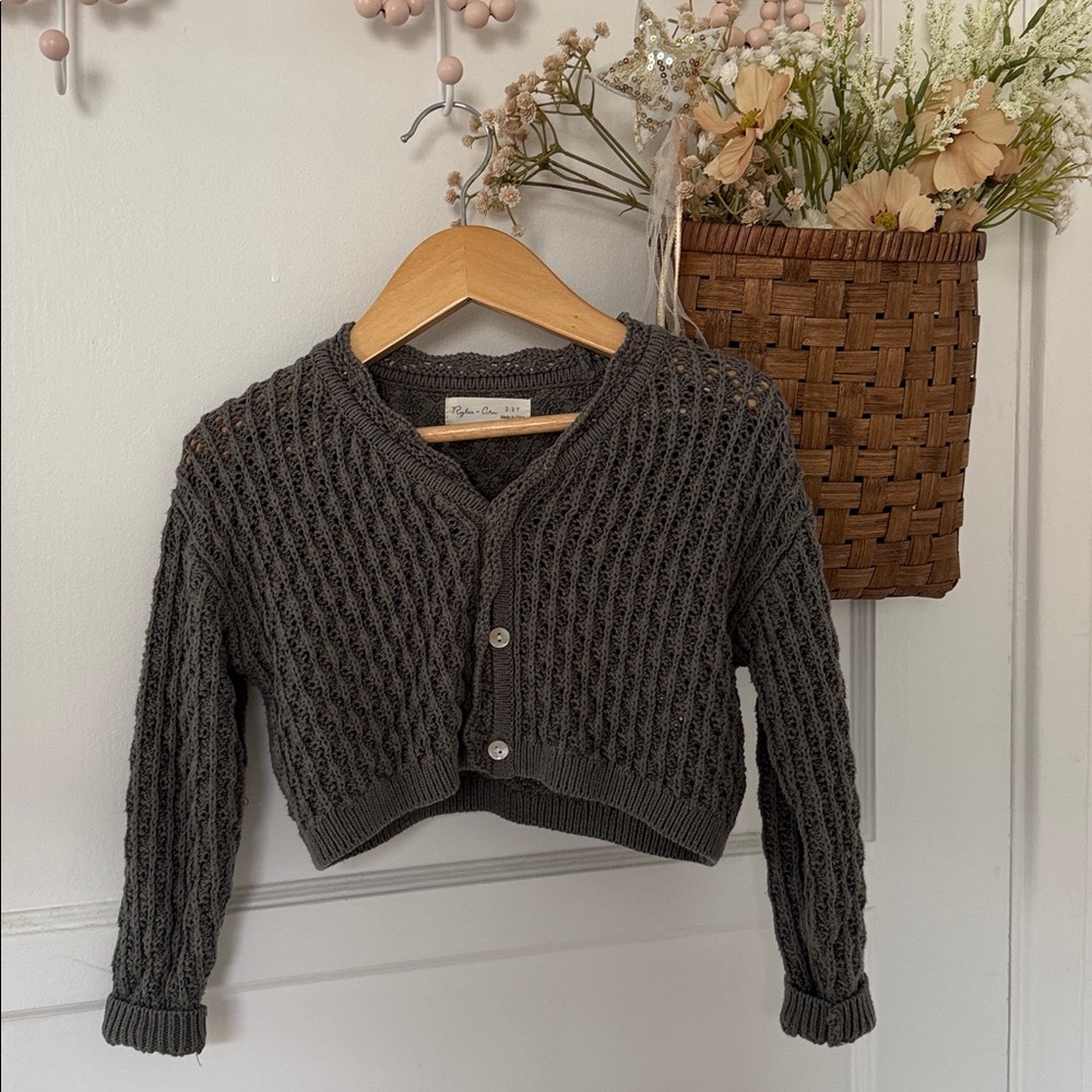 2-3Y Rylee and Cru Toddler Ella Cardigan in forest